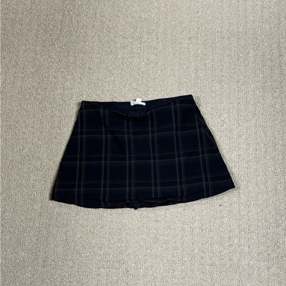 Garage Black Plaid Mini Skirt